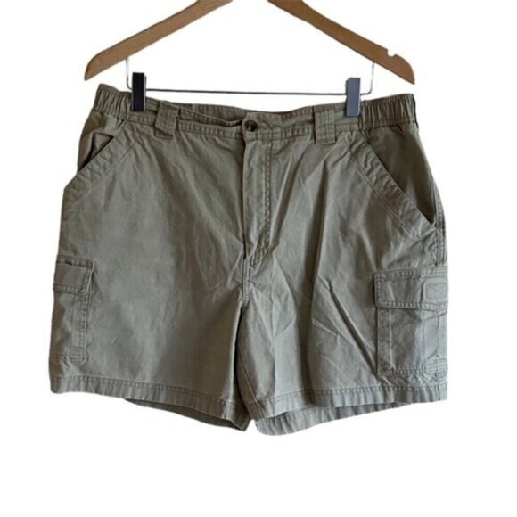 L.L. Bean Tropic-Weight Cargo Shorts Men 34 Tan Comfort Waist 100% Cotton Pcoket - Picture 12 of 12